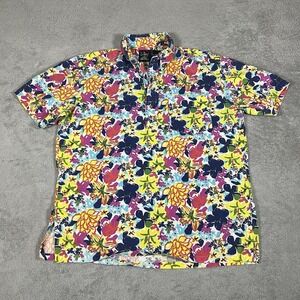 Chubbies The Nutter Shirt Mens Medium Short Sleeve Hawaiian Floral Beach Popover